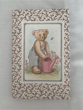 Vintage 1986 Quillmark Address Book Teddy Bear Overalls Random House Unused 80s